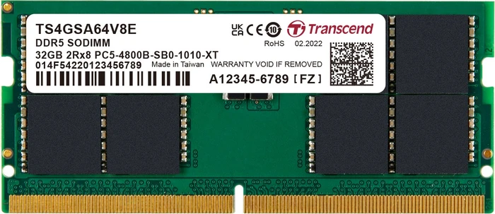 Transcend SO-DIMM 32GB, DDR5-4800, CL40, 2RX8