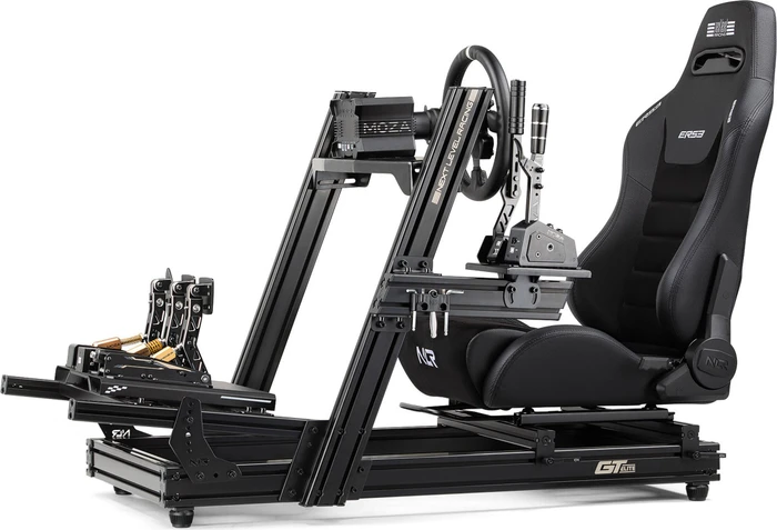 Next Level Racing ERS3 Elite Liegesitz, PU Leather & Suede Edition, schwarz
