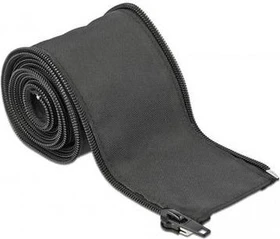 DeLOCK Geflechtschlauch mit Reißverschluss, hitzebeständig, 25mm, 2m, schwarz