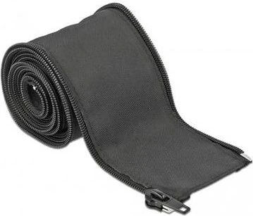DeLOCK Geflechtschlauch mit Reißverschluss, hitzebeständig, 25mm, 2m, schwarz