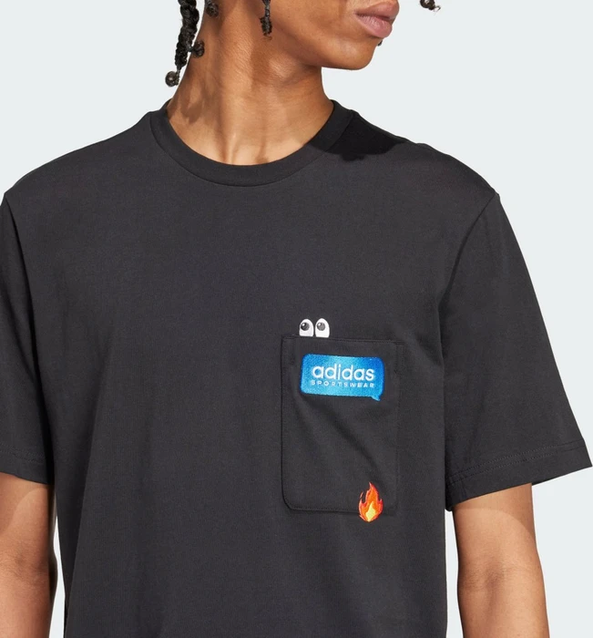 adidas Remoji Pocket Graphic T-Shirt kurzarm schwarz (Herren)