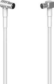 Hama Antennen-Kabel Koax-Stecker gewinkelt DS28, 5m, 85dB, weiß