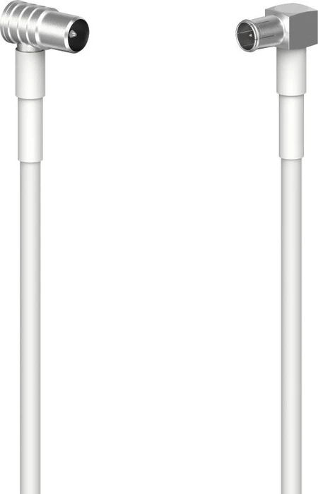Hama Antennen-Kabel Koax-Stecker gewinkelt DS28, 5m, 85dB, weiß