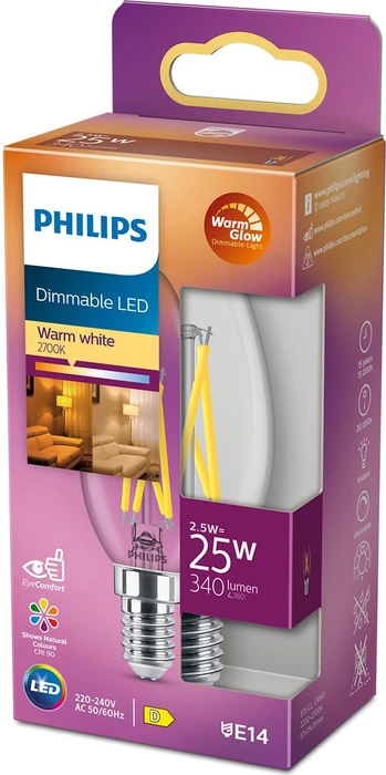 Philips Classic Kerze ND E14 2.5-25W/WW B35 CL