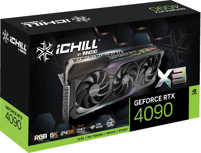 INNO3D GeForce RTX 4090 iCHILL X3, 24GB GDDR6X, HDMI, 3x DP
