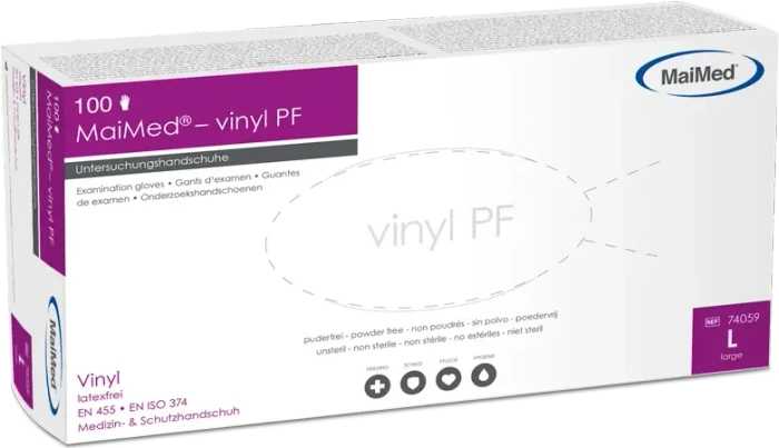 MaiMed Vinyl PF unsteril Einweghandschuhe XL, 100 Stück