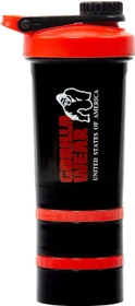 Gorilla Wear Shaker 2 Go Trinkflasche 500ml schwarz/rot