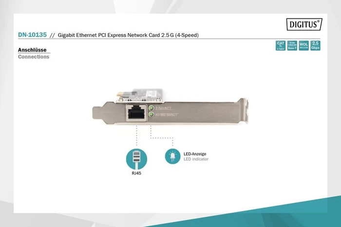 Digitus 2.5G LAN-Adapter, RJ-45, PCIe 2.1 x1