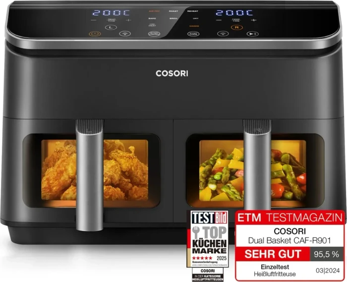 Cosori Dual Basket 8.5l Heißluftfritteuse schwarz
