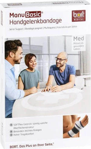 Bort Medical ManuBasic Handgelenkbandage links Größe S silber, 1 Stück