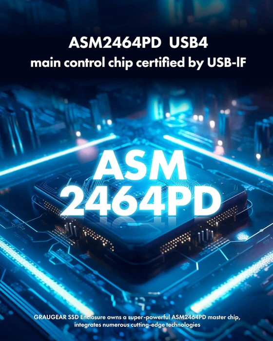 Graugear G-M2U4-40G-F USB4 SSD-Gehäuse für M.2 2280 NVMe SSD, USB4
