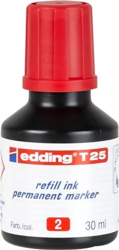 edding T25 Permanentmarker Tintenflasche rot, 30ml