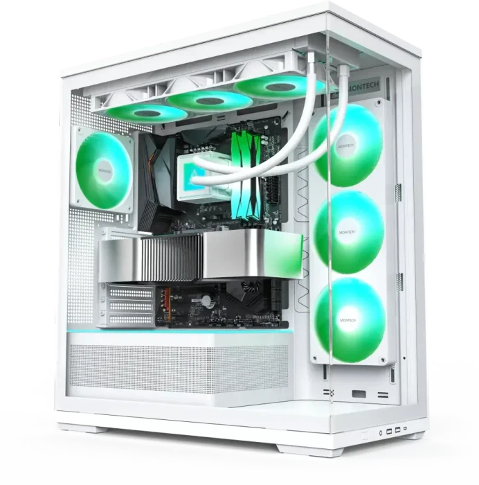 Montech TG3, weiß, Glasfenster