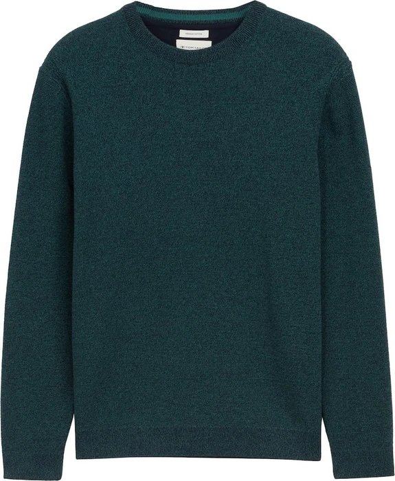 Tom Tailor Bio-Baumwolle Strickpullover jasper green navy twotone (Herren)