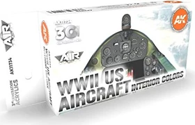 AK-Interactive 3rd Gen Acrylic Colors WWII US Aircraft Interior Colors Farbset, 6-tlg.