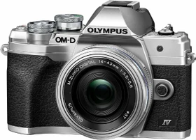 Olympus OM-D E-M10 Mark IV silber mit Objektiv M.Zuiko digital ED 14-42mm 3.5-5.6 EZ