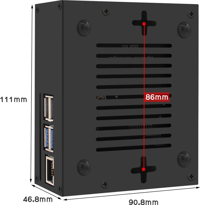 Geekworm Gehäuse für Raspberry Pi 5 X1201 Shield, schwarz