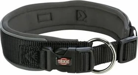 Trixie Premium Halsband, extra breit, S-M, Schwarz/Grafit