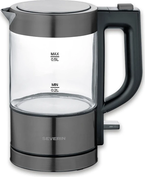 Severin WK 9387 Mini Glas-Wasserkocher dark inox
