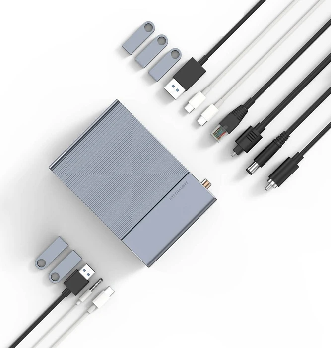 Targus HyperDrive GEN2 14-Port Thunderbolt 3 Docking Station, Multiport-Adapter, grau, Thunderbolt 3 [Buchse]