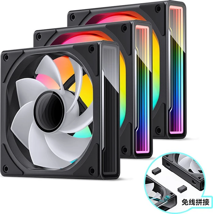 Jonsbo ZK-120BR Reverse, schwarz, 120mm, 3er-Pack