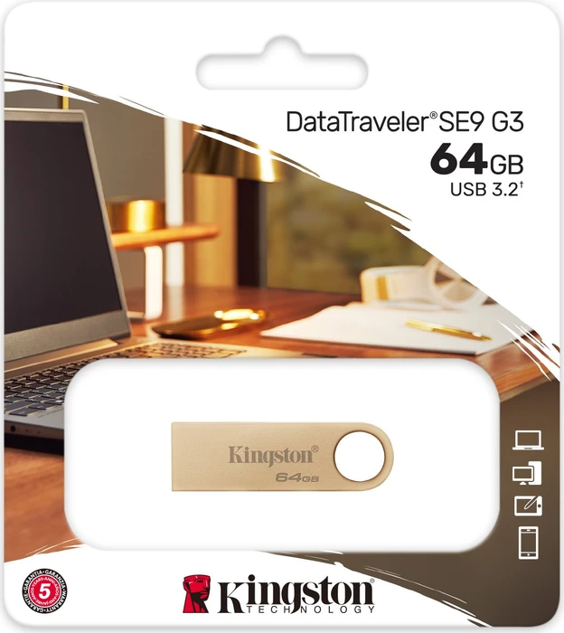 Kingston DataTraveler SE9 G3 64GB gold, USB-A, USB 3.2 Gen 1×1