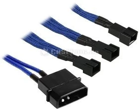 BitFenix Molex auf 3-Pin Adapter, sleeved, 20cm, blau