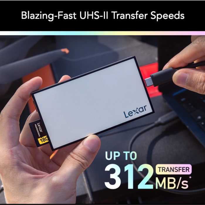 Lexar Professional Workflow SD/microSD UHS-II Card Reader (WF710), USB-C 3.1 [Buchse]