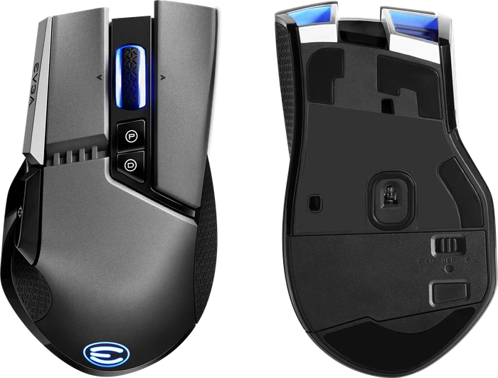 EVGA X20 Wireless Gaming Maus grau, USB/Bluetooth