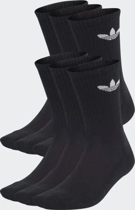 adidas Trefoil Cushion Crew Socken schwarz, 6 Paare