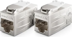 deleyCON Keystone Modul RJ-45 Modularkupplung, Cat7, 2er-Pack