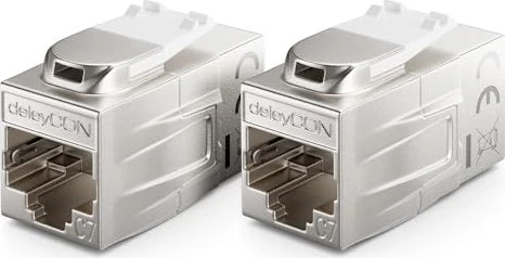 deleyCON Keystone Modul RJ-45 Modularkupplung, Cat7, 2er-Pack