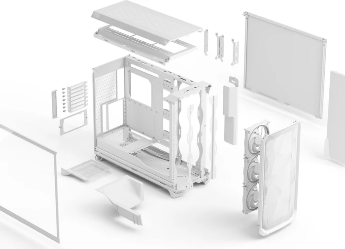 Fractal Design Meshify 3 XL RGB White TG Clear Tint, weiß, Glasfenster