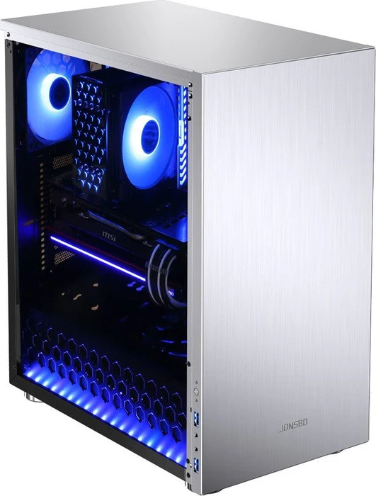 Jonsbo C5, silber, Glasfenster