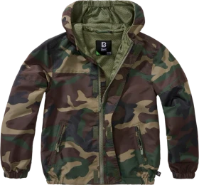 Brandit Windbreaker Summer Frontzip Jacke woodland (Junior)