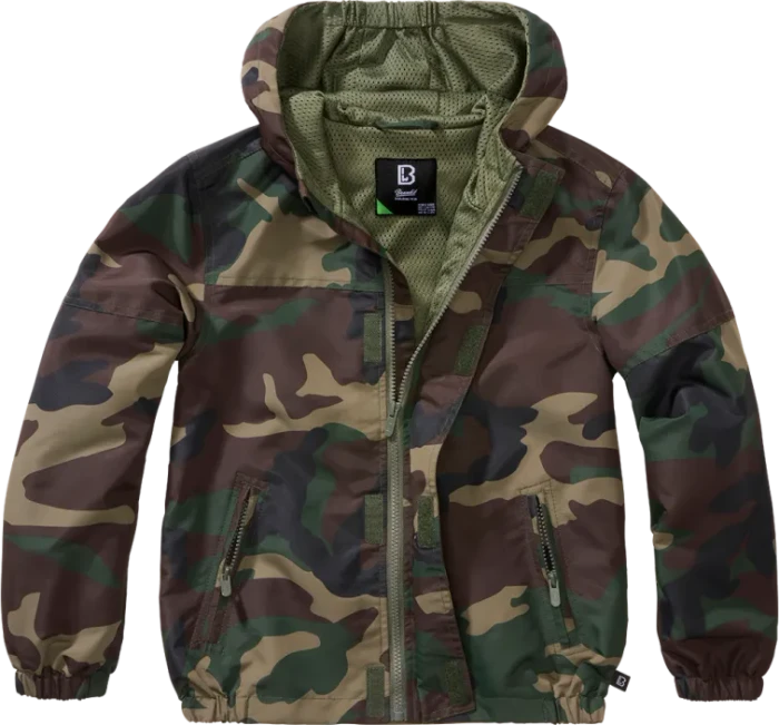 Brandit Windbreaker Summer Frontzip Jacke woodland (Junior)