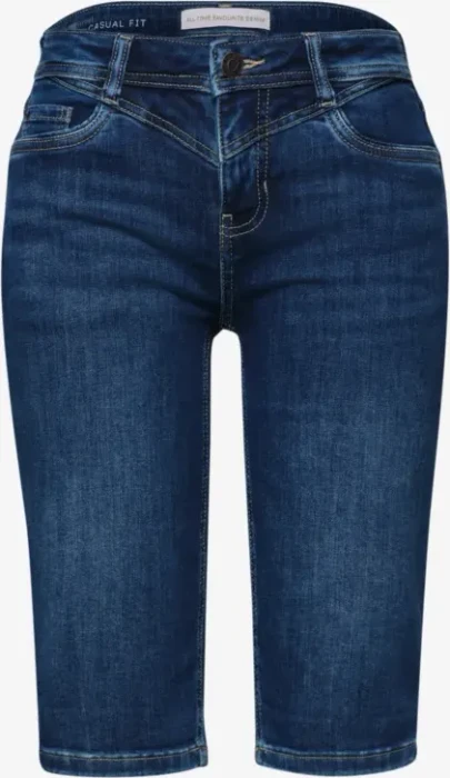 Street One Jane Bermuda Shorts mit Turn-Up Detail Jeans dark blue authentic wash (Damen)