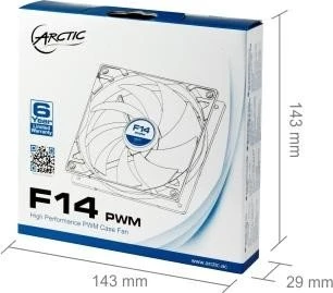 ARCTIC F14 PWM schwarz/weiß, 140mm