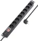 Sygonix 19" Aluminium Steckdosenleiste, 1HE, 8-fach, 250V, schwarz, 1.8m Vorschaubild