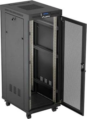 Lanberg 19" Rackschrank 32HE, LCD, freistehend, Flat Pack, Gitternetztür, IP20, RAL 9004, 800mm tief