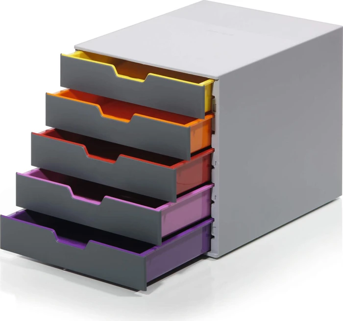 Durable Varicolor 5 Schubladenbox, 5 Schubladen, grau