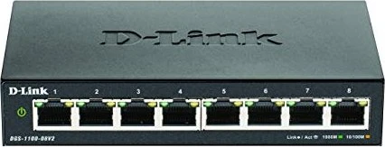 D-Link DGS-1100 Desktop Gigabit Smart Switch, 8x RJ-45
