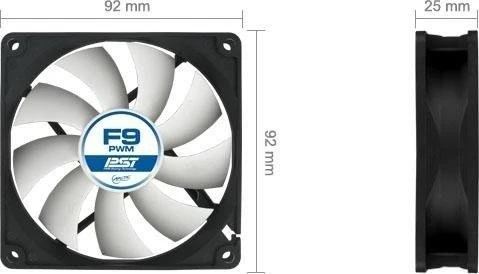 ARCTIC F9 PWM PST, 92mm, 5er-Pack