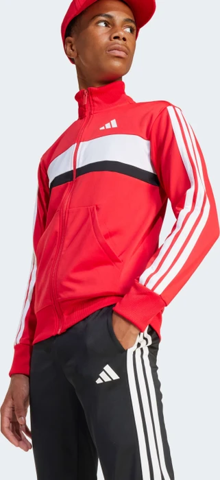 adidas Seasonal Essentials Tiberio 3-Streifen Tricot Trainingsanzug pure ruby/white (Junior)