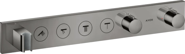 Hansgrohe Axor ShowerSolutions Thermostatmodul Select 600/90 Unterputz für 4 Verbraucher polished black chrome