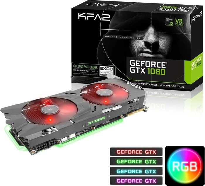 KFA2 GeForce GTX 1080 EXOC-SNPR, 8GB GDDR5X, DVI, HDMI, 3x DP