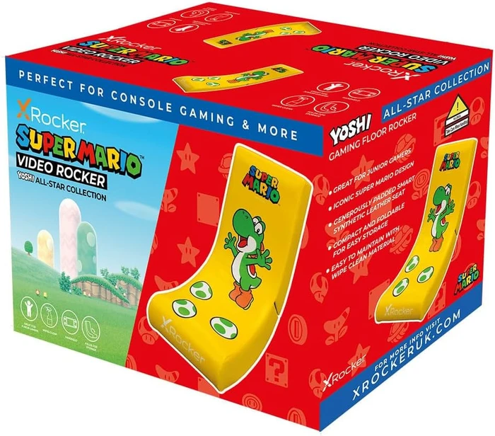 X Rocker Nintendo Super Mario All-Star Collection Floor Rocker Gamingstuhl, Yoshi gelb