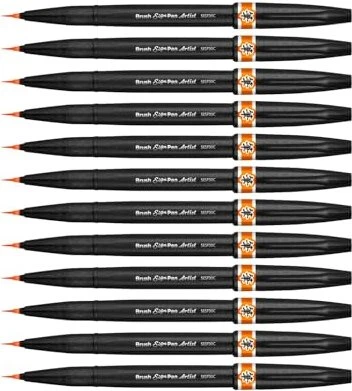 Pentel Brush Sign Pen Artist SESF30C orange, 12er-Pack