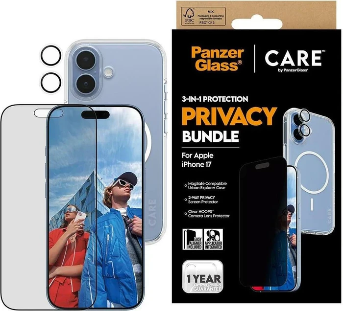 PanzerGlass Care 3-in-1 Flagship Privacy Bundle für Apple iPhone 17