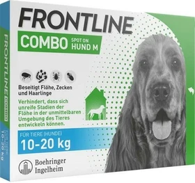 Frontline Combo Spot-On Hund M (10-20kg) Lösung zum Auftropfen Einzeldosispipetten, 3 Stück